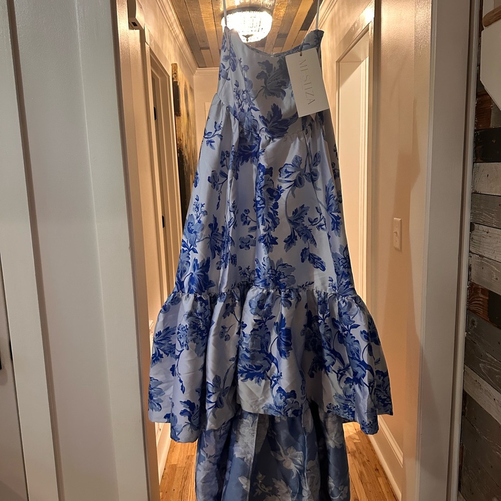 Mestiza Georgiana Tiered Floral-Print Satin Gown - Picture 5 of 8